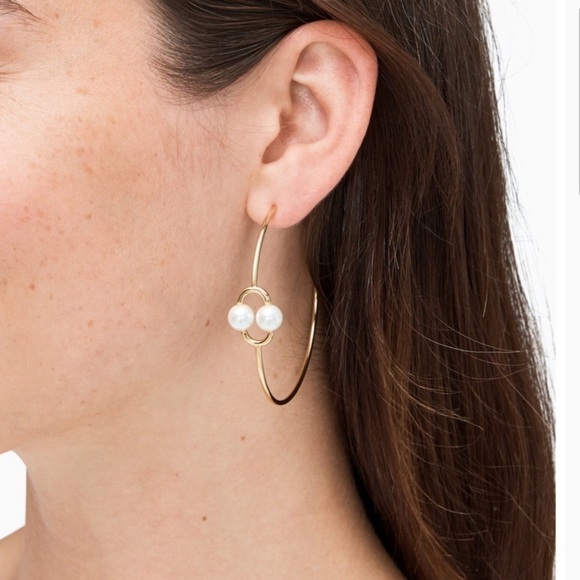 KATE SPADE • Nouveau Pearl Hoop Earrings - Picture 3 of 5